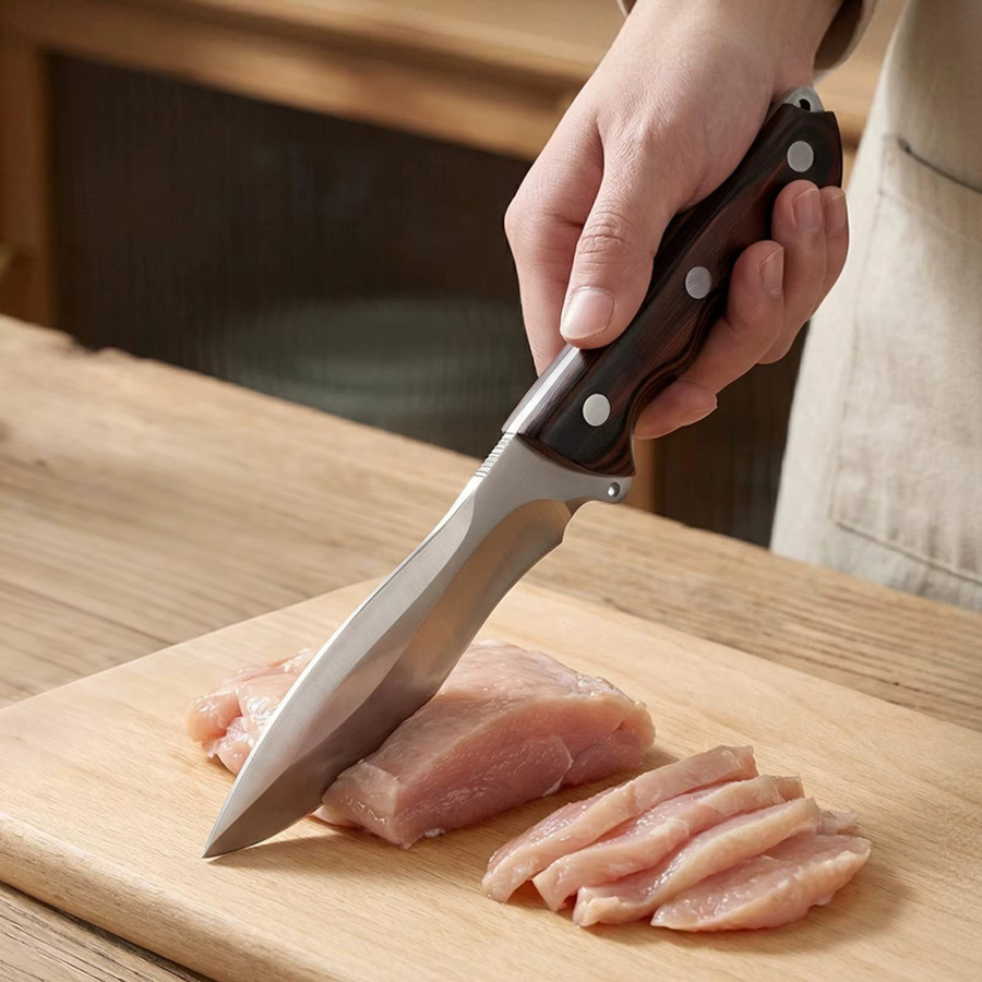 XIAOTIANLAI Handmesser aus Edelstahl mit Full-Tang-Design und Holzgriff für Fleisch, Gemüse und Obst - Bild 3