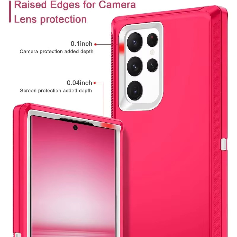 Heavy Duty Defend Armor stoßfeste Hülle für Samsung Galaxy S24 Ultra S23 S22 S21 S20 S10 Plus Note 20 Ultra Note 10 in RoseBlue und Pink - Bild 3