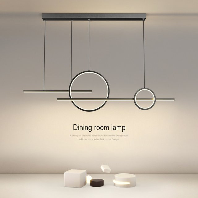 CETANT LED-Pendelleuchte in minimalistischem Streifen-Design aus Metall, Farbe: Schwarz oder Weiß, Warmweißes Licht - Bild 1