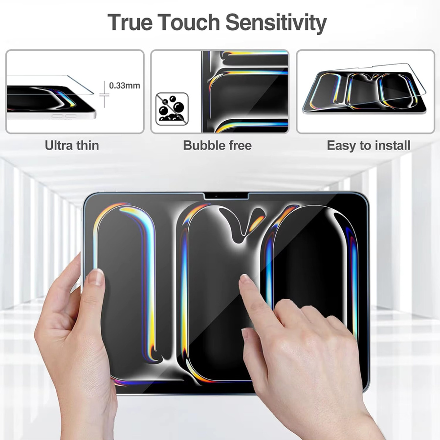 2 Stück Displayschutz aus gehärtetem Glas für Apple iPad Pro 13 Zoll 2024 M4, transparent - Bild 3