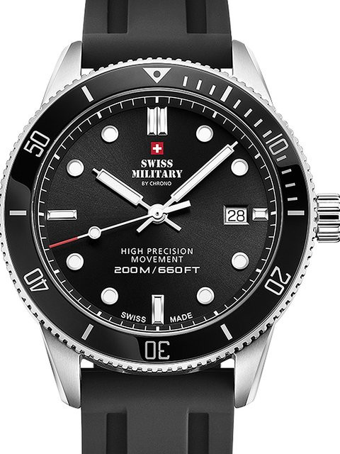 Swiss Military Diver Armbanduhr, Quarz, Edelstahl, Silikon, 42 mm, Herren - Bild 1