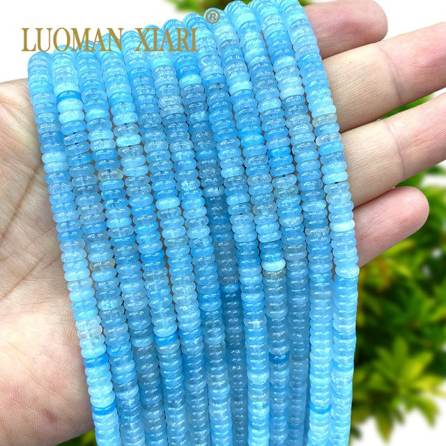 LUOMAN XIARI Spacer Perlen, Aquamarin, Chalcedon, 6 mm, Unisex - Bild 1