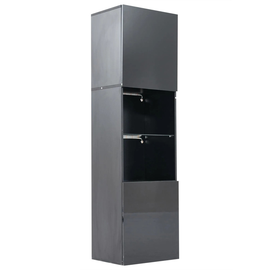 okwish Vitrine mit LED Beleuchtung und Glastüren in Schwarz, B/T/H: 45 x 35 x 160 cm - Bild 2