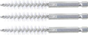 BGS Nylonbürsten-Set 3-teilig mit 11 mm Bürstendurchmesser und 6,3 mm Außensechskant-Antrieb in Silber - Bild 1