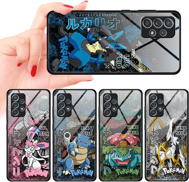 Pokemon Handyhülle mit Cartoon-Design aus Glas für Samsung Galaxy A-Serie (A05, A06, A13, A14, A15, A16, A23, A24, A25, A26, A32, A34, A36, A54, A55, A56, A73) in Multicolour - Bild 1