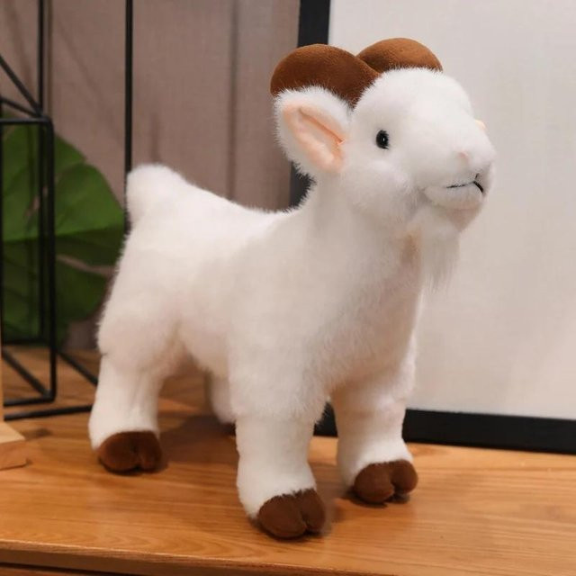 Kidsly Ziegenplüschtier, Schafpuppe, Weiß Schwarz, 16cm - Bild 1