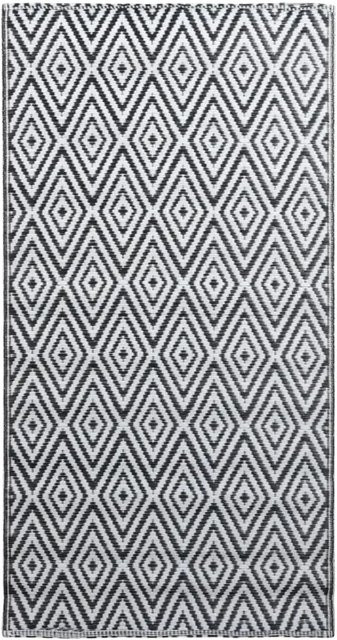 vidaXL Outdoorteppich in Weiß und Schwarz mit geometrischem Design, B/T: 120 x 180 cm - Bild 1