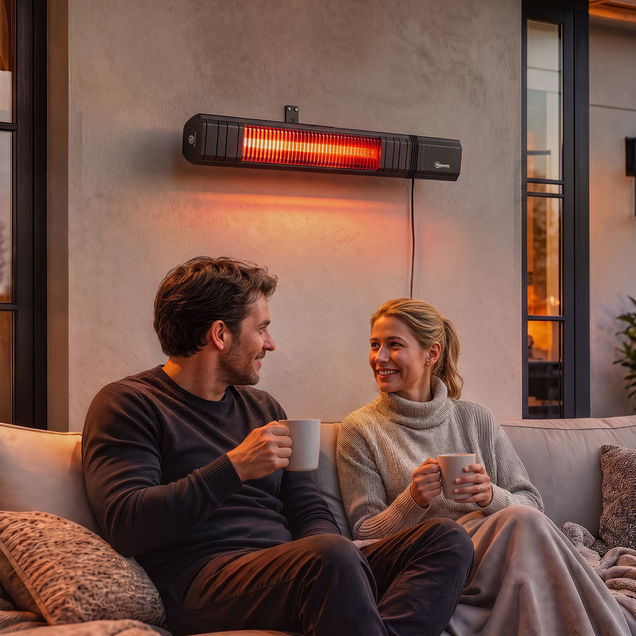 Outsunny Infrarot Heizstrahler Hängend 2000W Carbonfaser Deckenheizstrahler mit App-Steuerung und Fernbedienung Schwarz für Innen und Außen - Bild 2