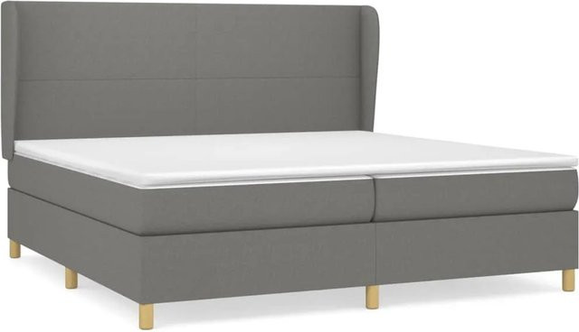 vidaXL Boxspringbett mit Matratze Dunkelgrau Hybrid-Design mit Taschenfederkern B/T/H: 200 x 200 x 118 cm - Bild 1