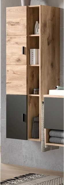 Inn.Furn Midischrank Oderzo Eiche Grau Matt hängend mit Soft-Close-Türen und Regalfächern - Bild 1
