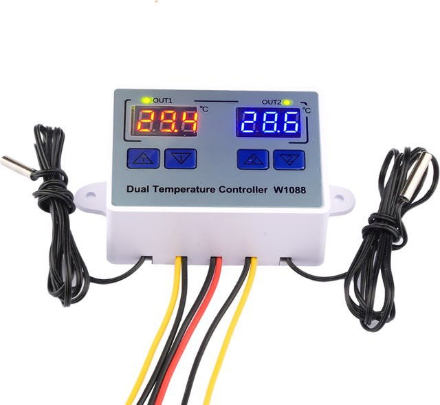 Gaqqee W1088 Digitaler Temperaturregler mit Dual-Controller und Display in Weiß - Bild 1