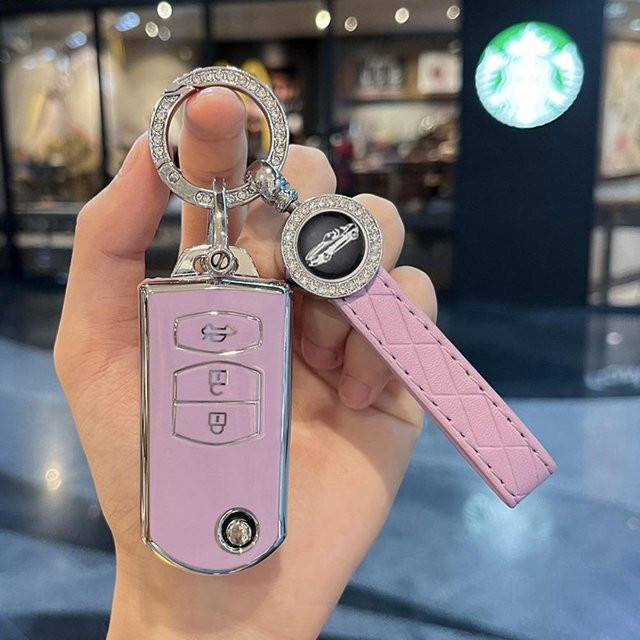 Klappbare TPU Fernbedienung Schlüsselhülle für Mazda 3 5 6 Serie M6 RX8 MX5 in Braun - Bild 1