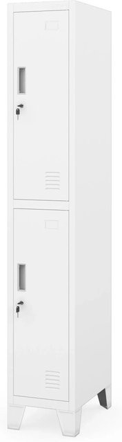 Jan Nowak Garderobenschrank Bartek 1 Plus in Weiß mit Kleiderstange und Schloss, H x B x T: 172 x 29 x 45 cm - Bild 1