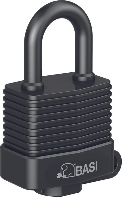 Basi Vorhängeschloss VHS 615W Schwarz mit Stahllamellengehäuse und 2 Schlüsseln - Bild 1
