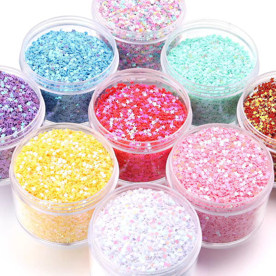 Stern Pailletten 3mm, Glitter, 30 g, Nageldesign & Haar-Dekoration - Bild 2