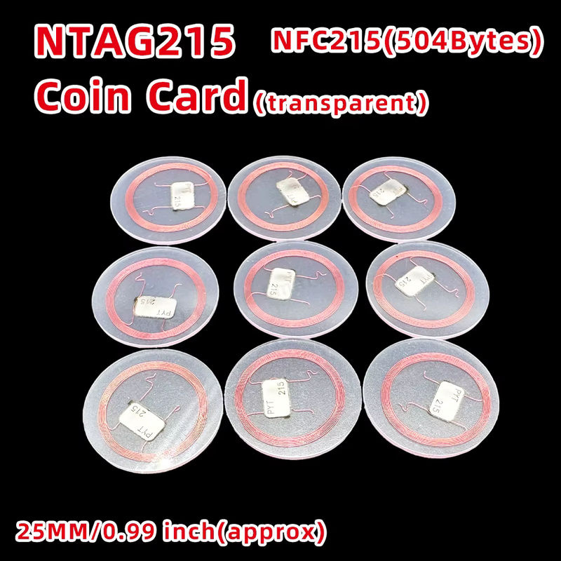 Guang Hongrun NFC NTAG215 Münzanhänger RFID Etiketten 13,56 MHz Transparent, Durchmesser: 25 mm - Bild 3