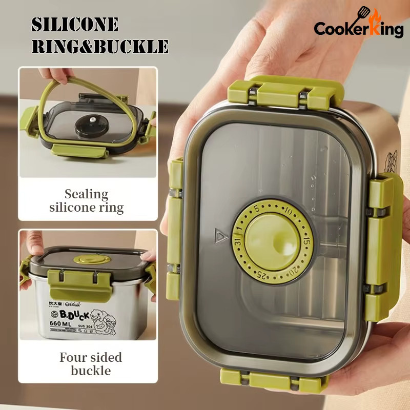 COOKER KING B.Duck Fresh Box Isolierte Bento Box aus Edelstahl und PP mit 420 ml, 660 ml und 900 ml - Bild 5