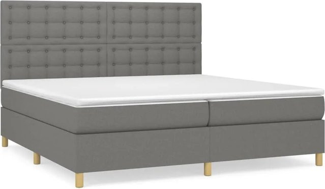 vidaXL Boxspringbett mit Matratze Hybrid-Design Dunkelgrau B/T: 200 x 200 cm - Bild 1