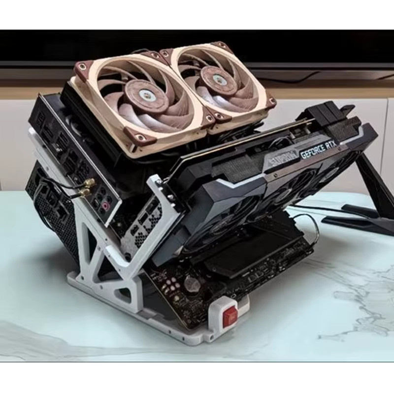 DEBROGLIE Mini ITX Open-Case Computergehäuse in Weiß für MATX und ITX PCs - Bild 1