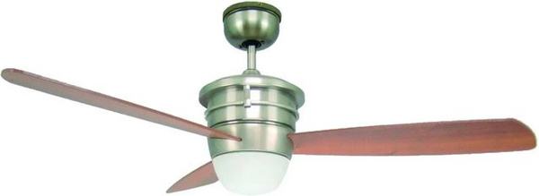 DEKO-ELEKTRO Deckenventilator Sonata in Silber Matt mit Beleuchtung, Fernbedienung und dimmbarer Halogen-Funktion, Durchmesser: 132 cm