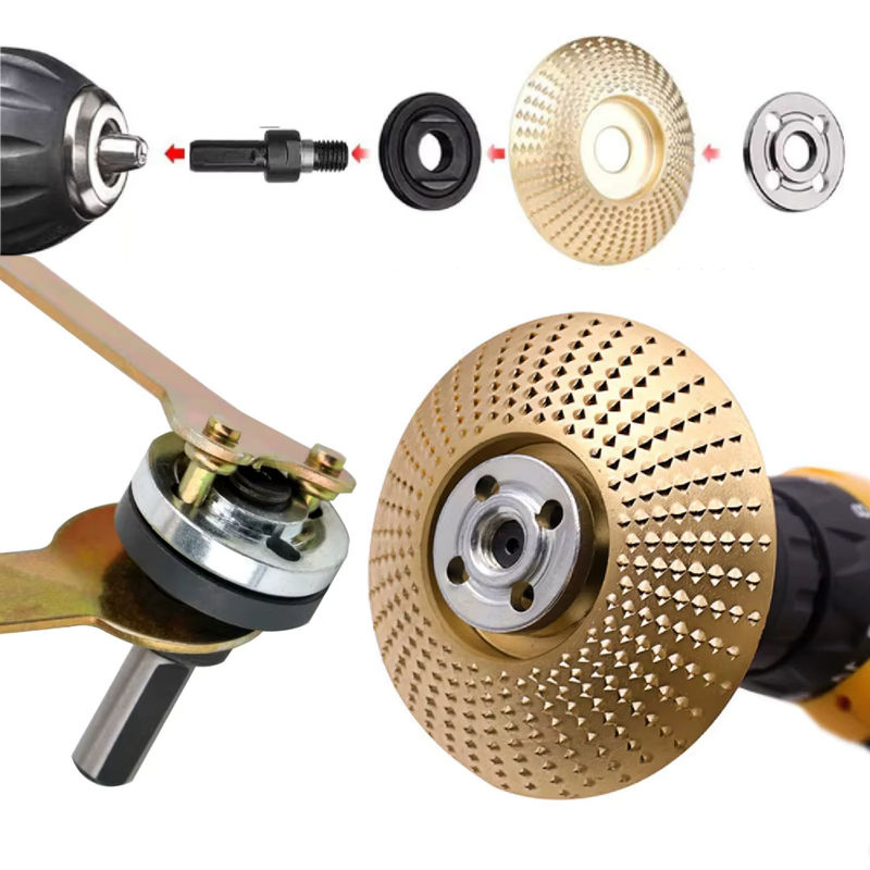 FNICEL Adapter Set für Bohrmaschine und Winkelschleifer zur Nutzung von Trenn- und Polierscheiben aus Metall, 10mm - Bild 5