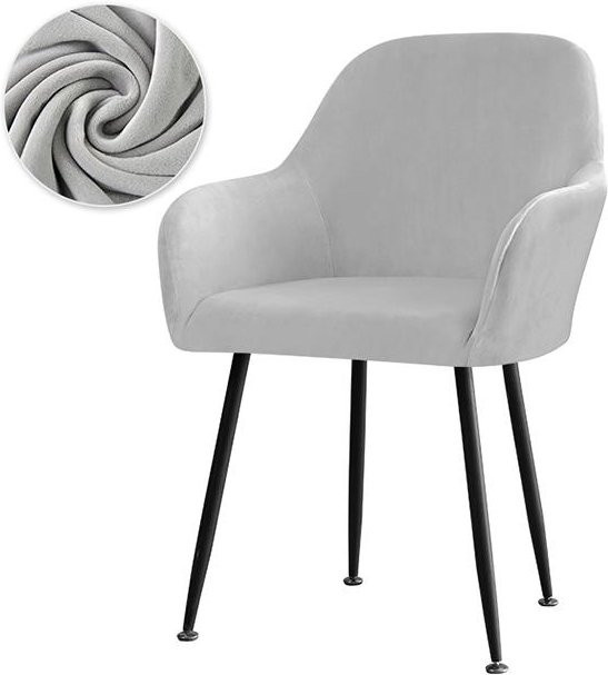 A Family Of Home Textiles Elastischer Samt-Sesselbezug in Einfarbig, Staubgeschützter Schonbezug für Armchairs und Esszimmerstühle - Bild 1