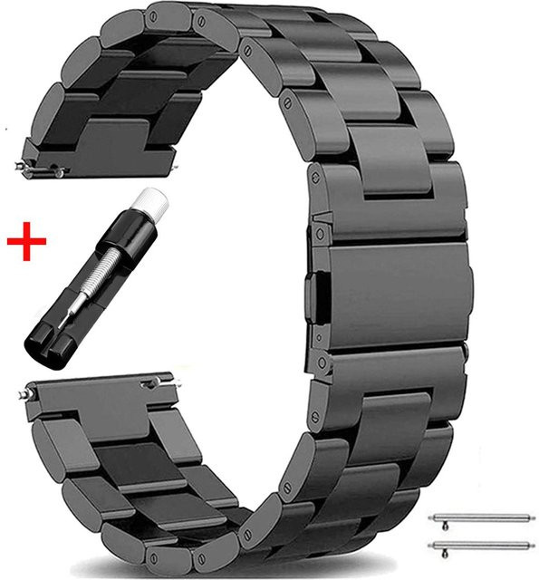 VA VA VOOM Uhrenarmband Edelstahl, schwarz, Unisex, 18mm - Bild 1