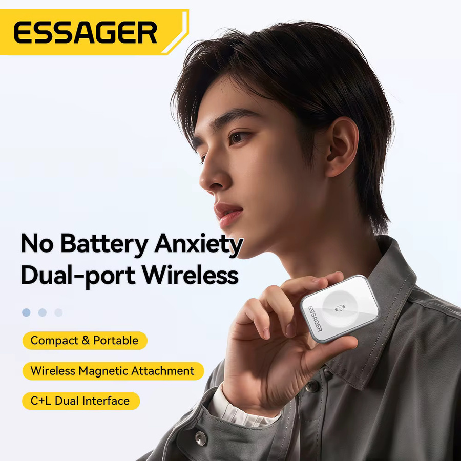 Essager 5W Magnetisches kabelloses Ladegerät für Apple Watch Series 9 8 7 6 SE mit USB-C auf Lightning Konverter in Weiß oder Silber - Bild 2