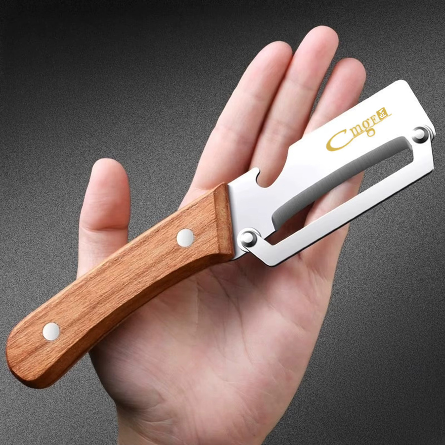 Multifunktionaler ACRDDK Edelstahl-Gemüseschäler mit ergonomischem Griff und Flaschenöffner in Silber - Bild 3