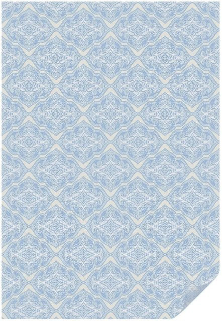Tulup Fensterfolie Blumenschmuck in Blau, blickdichte Milchglasfolie als Sichtschutz, Breite: 100 cm, Höhe: 146 cm - Bild 1