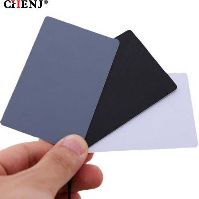 CHENJ 3-in-1 Digital Balance Karten Set für digitale Fotografie in Weiß, Schwarz und Grau mit Umhängeband - Bild 1