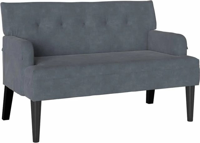 vidaXL Chesterfield Bank aus Samt in Dunkelgrau, B/T/H: 112 x 65,5 x 75 cm - Bild 1