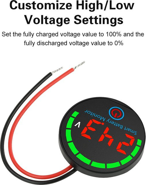 Aideepen Universal Batterie Lade Anzeige für Säure und Lithium Batterien 7-55V 3S-14S, Spannungstestgerät in Rot und Schwarz - Bild 1