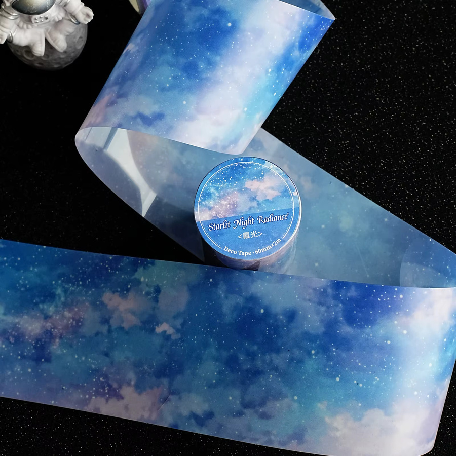 Etori Life Aurora Sternenwolken-Schleifenband in Blau, Breite: 6 cm, Länge: 2 m, Bastelmaterial für Scrapbooking und DIY-Dekoration - Bild 3