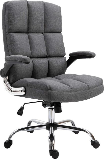 MCW Bürostuhl J21 Chefsessel Drehstuhl mit Kopfstütze, höhenverstellbar, Dunkelgrau, Stoff/Textil, B/T/H: 73 x 72 x 120 cm - Bild 1