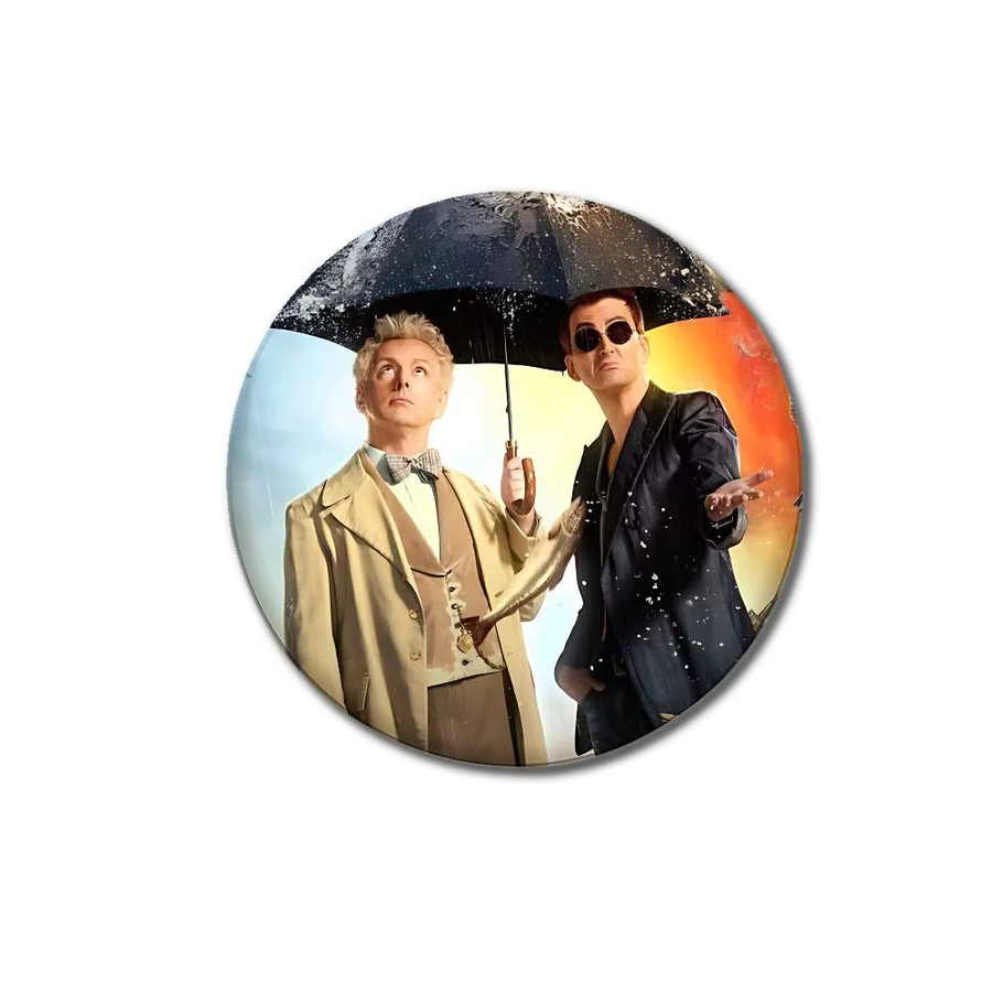 Anstecknadel TV G-Good Omen, Weißblech, Metall-Badge - Bild 5