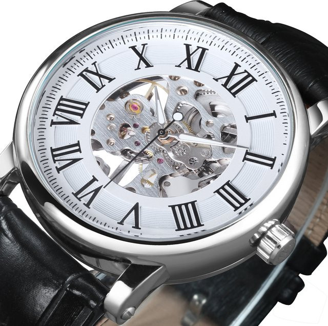 GEWINNER Armbanduhr, Automatik, Skeleton, Edelstahl, Leder, Herren - Bild 1