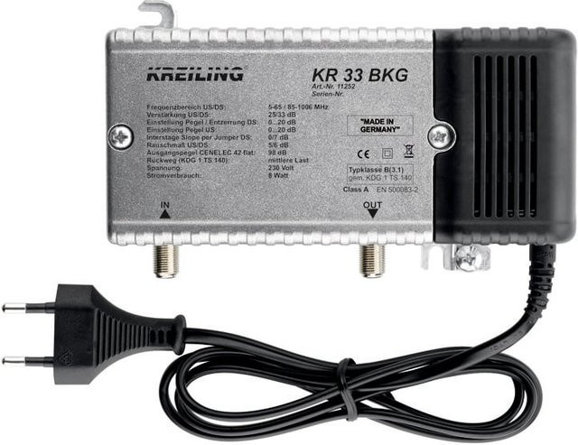Kreiling KR 33 BKG BK Verstärker in Schwarz und Silber - Bild 1