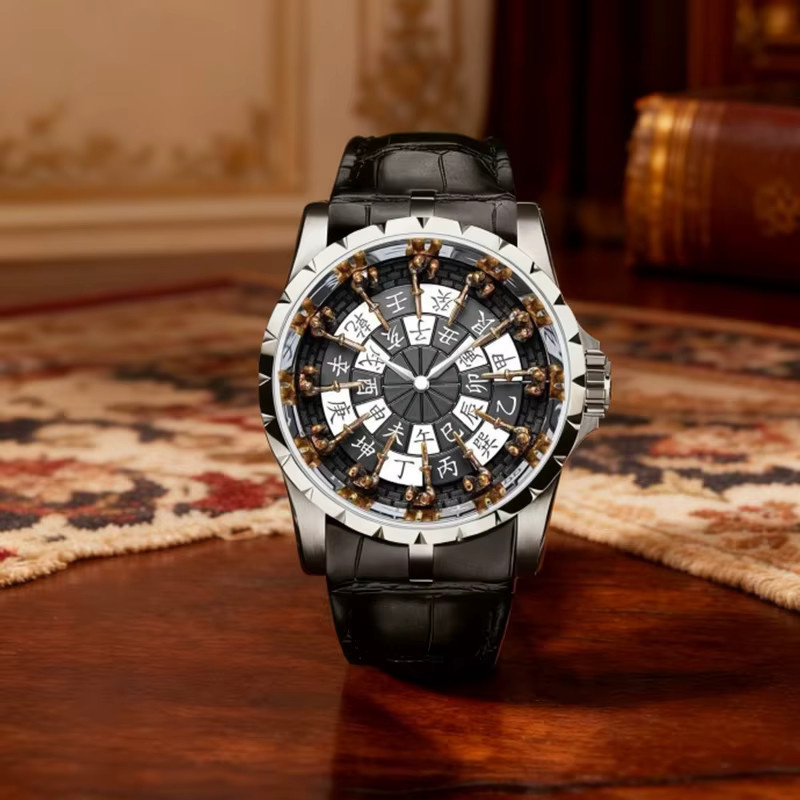 CAROTIF Armbanduhr Quarz, Leder, Silber, Schwarz, Herren - Bild 2