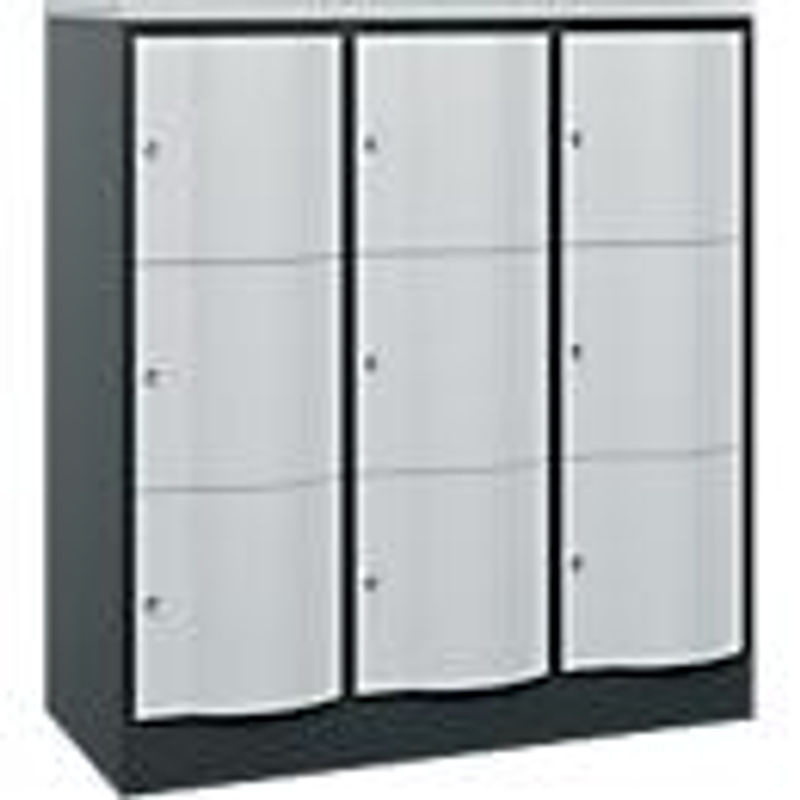 C+P Schließfachschrank Resisto mit 3 Abteilen und 9 Fächern, Anthrazitgrau/Lichtgrau, B/T/H: 114,8 x 54,0 x 125,5 cm - Bild 2