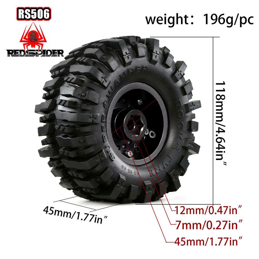 RS Beadlock-Räder und -Reifen, Zubehör, 1.9, -10mm Tiefbett-Höhe - Bild 5