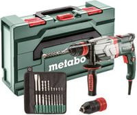 Metabo Multihammer UHEV 2860-2 Quick Set Bohrhammer mit 1100 W, 3.4 Joules und 10-teiligem SDS-plus Bohrer- und Meißelsatz in metaBOX 145 L, grün/schwarz - Bild 1