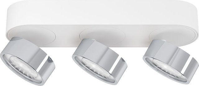 LUX-IT Swing 95 Round LED-Deckenstrahler 3-flammig, Weiß und Chrom, Warmweiß 3000K, Durchmesser: 95 cm - Bild 1