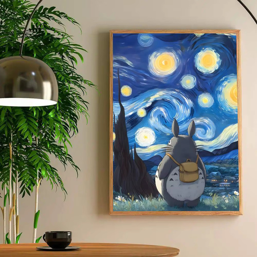 Anime T-Totoro Poster Vintage Wandkunst Dekoration aus Papier in Mehrfarben - Bild 6