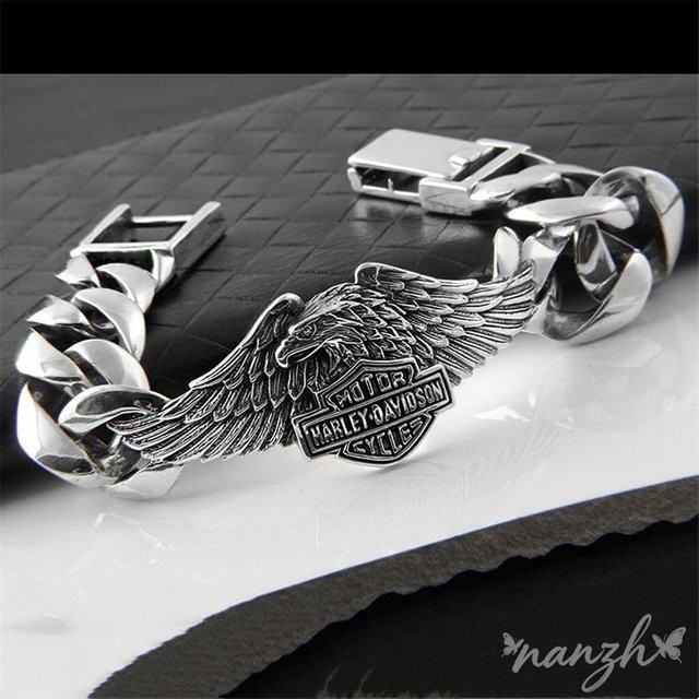 Harley-Davidson Armband, Edelstahl, Silber, Unisex - Bild 1