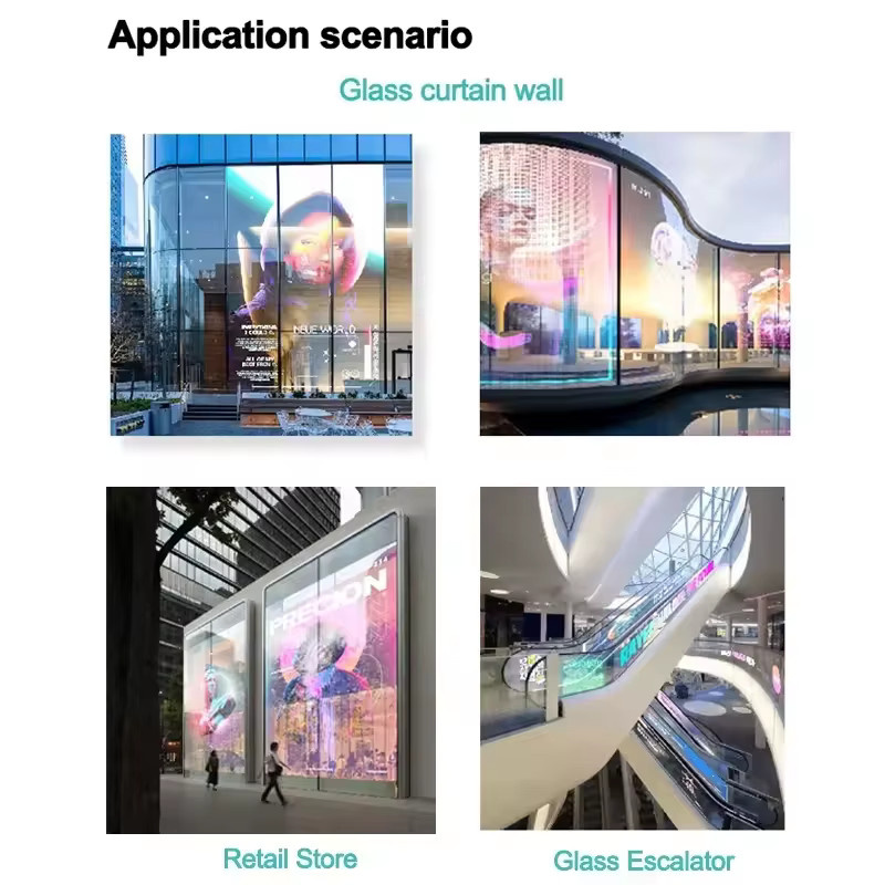 OEING Transparenter Flexibler LED-Film Kristall-Display als LED-Werbetafel für Glasflächen und Schaufenster - Bild 5