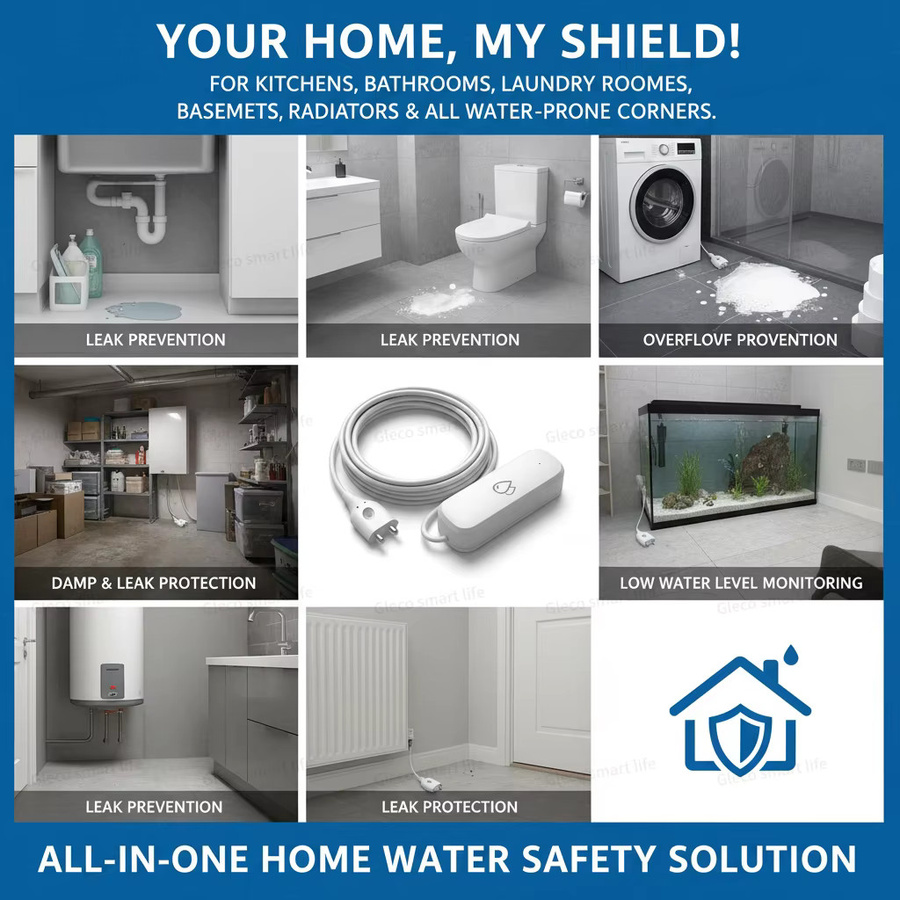 Tuya Zigbee Wasserleck-Sensor in Weiß, Smart Life Überflutungs- und Leckagedetektor mit APP-Fernüberwachung für deine Hausautomatisierung - Bild 2