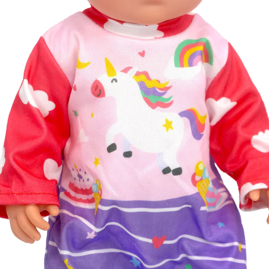 LIN KUN Einhorn Cartoon-Einhorn-Overall und Hut-Outfit, Puppenkleidung, Bunt / Mehrfarbig - Bild 2