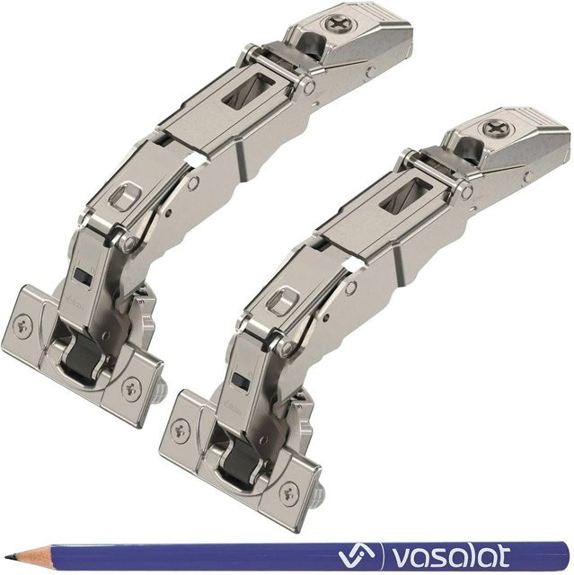Blum Vasalat Set Blumotion Clip Top Weitwinkelscharnier 155 Grad mit Soft-Close und Inset-Führung, Farbe: Silber - Bild 1