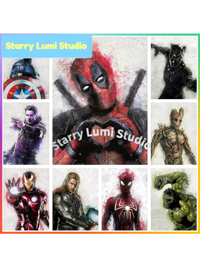 Marvel Avengers Deadpool Diamond Painting 5D DIY Set Multicolour B: 30,0 cm, H: 20,0 cm - Bild 2